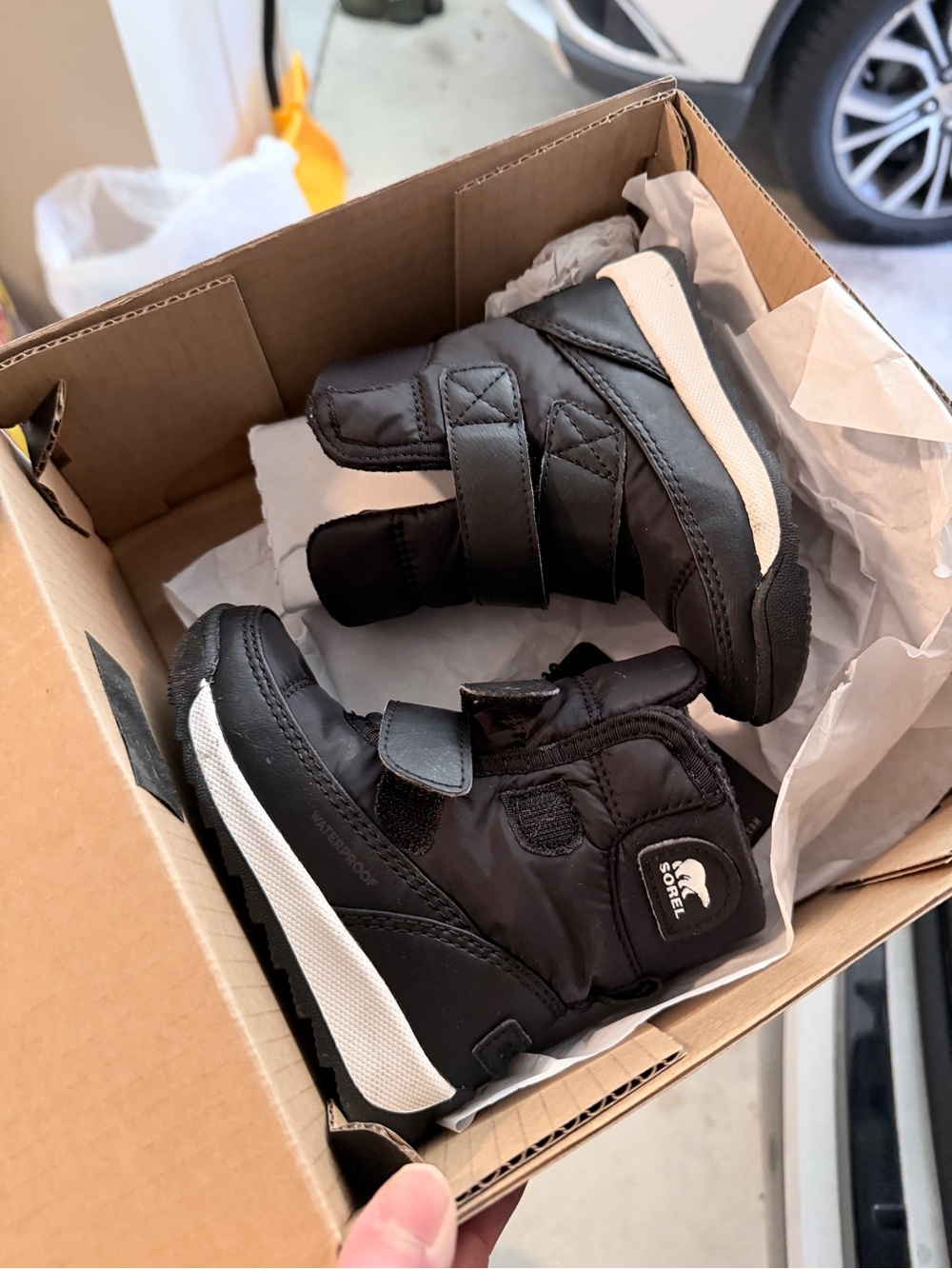 Sorel Kids Black and White Cold-Weather Boots